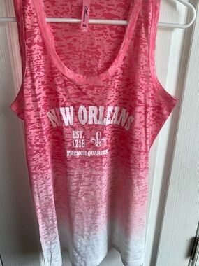 Classic Pink Ombre New Orleans Sleeveless Tank